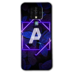 Tecno Camon 16 Dark Neon Yaprak A Harfi Baskılı Uyumlu Silikon Kılıf