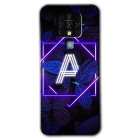 Tecno Camon 16 Dark Neon Yaprak A Harfi Baskılı Uyumlu Silikon Kılıf