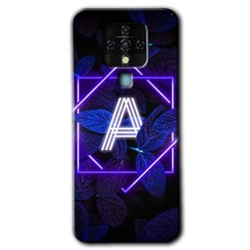 Tecno Camon 16 Dark Neon Yaprak A Harfi Baskılı Uyumlu Silikon Kılıf