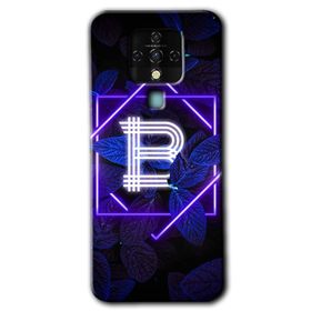 Tecno Camon 16 Dark Neon Yaprak B Harfi Baskılı Uyumlu Silikon Kılıf