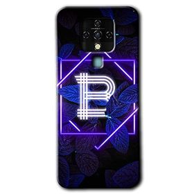 Tecno Camon 16 Dark Neon Yaprak B Harfi Baskılı Uyumlu Silikon Kılıf