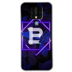 Tecno Camon 16 Dark Neon Yaprak B Harfi Baskılı Uyumlu Silikon Kılıf