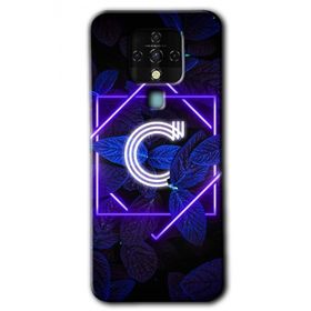 Tecno Camon 16 Dark Neon Yaprak Ç Harfi Baskılı Uyumlu Silikon Kılıf
