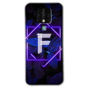 Tecno Camon 16 Dark Neon Yaprak F Harfi Baskılı Uyumlu Silikon Kılıf
