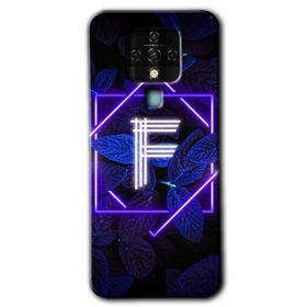Tecno Camon 16 Dark Neon Yaprak F Harfi Baskılı Uyumlu Silikon Kılıf