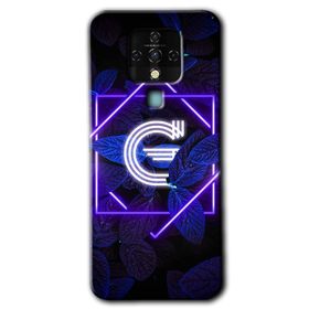 Tecno Camon 16 Dark Neon Yaprak G Harfi Baskılı Uyumlu Silikon Kılıf