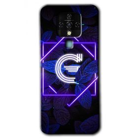 Tecno Camon 16 Dark Neon Yaprak G Harfi Baskılı Uyumlu Silikon Kılıf