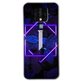 Tecno Camon 16 Dark Neon Yaprak I Harfi Baskılı Uyumlu Silikon Kılıf