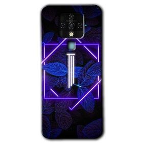 Tecno Camon 16 Dark Neon Yaprak I Harfi Baskılı Uyumlu Silikon Kılıf