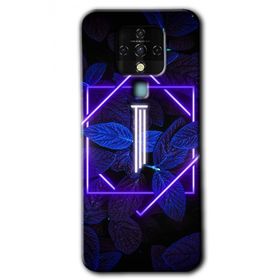 Tecno Camon 16 Dark Neon Yaprak I Harfi Baskılı Uyumlu Silikon Kılıf