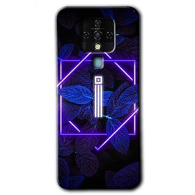 Tecno Camon 16 Dark Neon Yaprak I Harfi Baskılı Uyumlu Silikon Kılıf