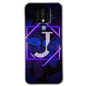 Tecno Camon 16 Dark Neon Yaprak J Harfi Baskılı Uyumlu Silikon Kılıf