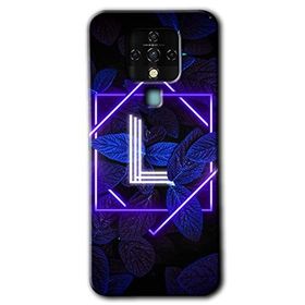 Tecno Camon 16 Dark Neon Yaprak L Harfi Baskılı Uyumlu Silikon Kılıf