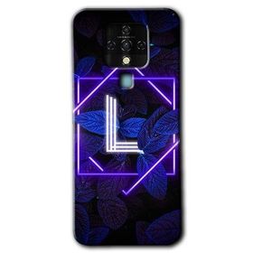Tecno Camon 16 Dark Neon Yaprak L Harfi Baskılı Uyumlu Silikon Kılıf