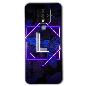 Tecno Camon 16 Dark Neon Yaprak L Harfi Baskılı Uyumlu Silikon Kılıf