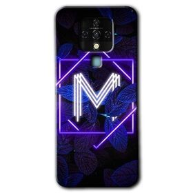 Tecno Camon 16 Dark Neon Yaprak M Harfi Baskılı Uyumlu Silikon Kılıf