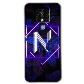 Tecno Camon 16 Dark Neon Yaprak N Harfi Baskılı Uyumlu Silikon Kılıf