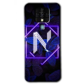 Tecno Camon 16 Dark Neon Yaprak N Harfi Baskılı Uyumlu Silikon Kılıf