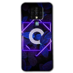 Tecno Camon 16 Dark Neon Yaprak O Harfi Baskılı Uyumlu Silikon Kılıf