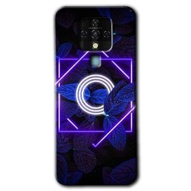 Tecno Camon 16 Dark Neon Yaprak O Harfi Baskılı Uyumlu Silikon Kılıf