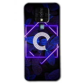 Tecno Camon 16 Dark Neon Yaprak O Harfi Baskılı Uyumlu Silikon Kılıf