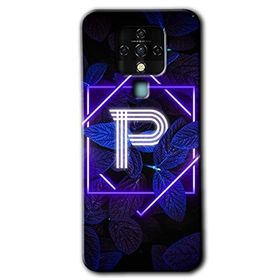 Tecno Camon 16 Dark Neon Yaprak P Harfi Baskılı Uyumlu Silikon Kılıf