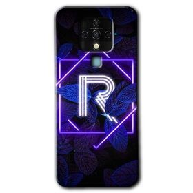 Tecno Camon 16 Dark Neon Yaprak R Harfi Baskılı Uyumlu Silikon Kılıf