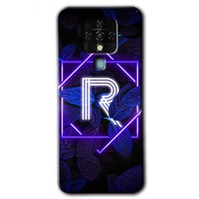 Tecno Camon 16 Dark Neon Yaprak R Harfi Baskılı Uyumlu Silikon Kılıf