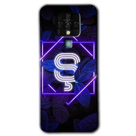 Tecno Camon 16 Dark Neon Yaprak Ş Harfi Baskılı Uyumlu Silikon Kılıf