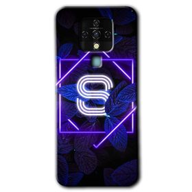 Tecno Camon 16 Dark Neon Yaprak Ş Harfi Baskılı Uyumlu Silikon Kılıf