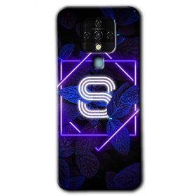 Tecno Camon 16 Dark Neon Yaprak Ş Harfi Baskılı Uyumlu Silikon Kılıf