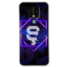 Tecno Camon 16 Dark Neon Yaprak Ş Harfi Baskılı Uyumlu Silikon Kılıf