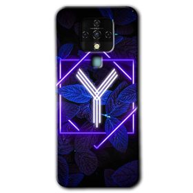 Tecno Camon 16 Dark Neon Yaprak Y Harfi Baskılı Uyumlu Silikon Kılıf