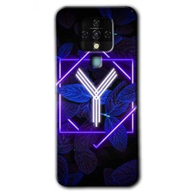 Tecno Camon 16 Dark Neon Yaprak Y Harfi Baskılı Uyumlu Silikon Kılıf
