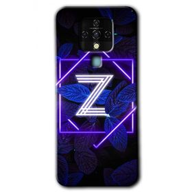 Tecno Camon 16 Dark Neon Yaprak Z Harfi Baskılı Uyumlu Silikon Kılıf