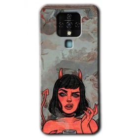 Tecno Camon 16 Devil Girl Baskılı Uyumlu Silikon Kılıf
