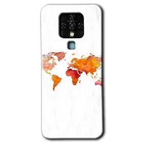 Tecno Camon 16 Dünya Haritası Baskılı Uyumlu Silikon Kılıf