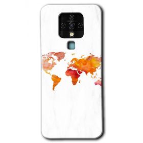 Tecno Camon 16 Dünya Haritası Baskılı Uyumlu Silikon Kılıf