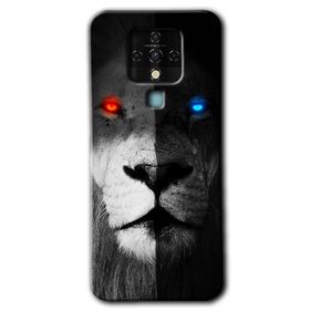 Tecno Camon 16 Fire and Ice Lion Baskılı Uyumlu Silikon Kılıf