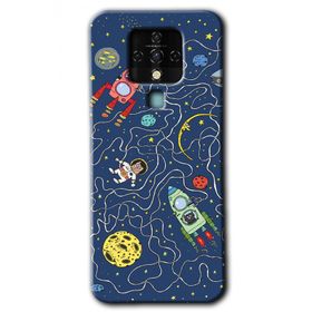 Tecno Camon 16 Kedi Galaksi Baskılı Uyumlu Silikon Kılıf