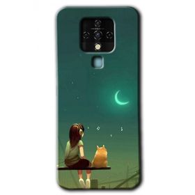 Tecno Camon 16 Kedili Kız Baskılı Uyumlu Silikon Kılıf