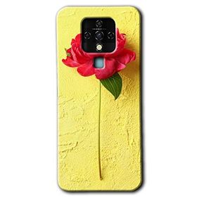 Tecno Camon 16 Kırmızı Gül Baskılı Uyumlu Silikon Kılıf