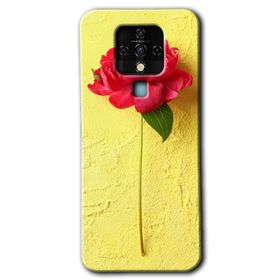 Tecno Camon 16 Kırmızı Gül Baskılı Uyumlu Silikon Kılıf
