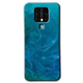 Tecno Camon 16 Mavi Aura Baskılı Uyumlu Silikon Kılıf