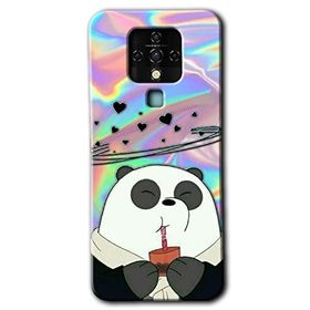 Tecno Camon 16 Milkshake Panda Baskılı Uyumlu Silikon Kılıf