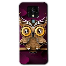 Tecno Camon 16 Owl Bird Branch Baskılı Uyumlu Silikon Kılıf