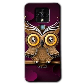 Tecno Camon 16 Owl Bird Branch Baskılı Uyumlu Silikon Kılıf