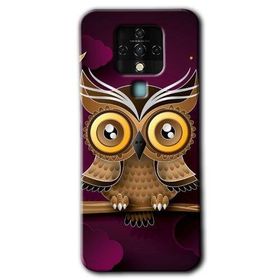 Tecno Camon 16 Owl Bird Branch Baskılı Uyumlu Silikon Kılıf