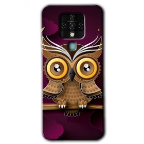 Tecno Camon 16 Owl Bird Branch Baskılı Uyumlu Silikon Kılıf