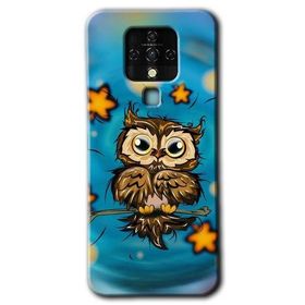 Tecno Camon 16 Owl Bird Stars Baskılı Uyumlu Silikon Kılıf